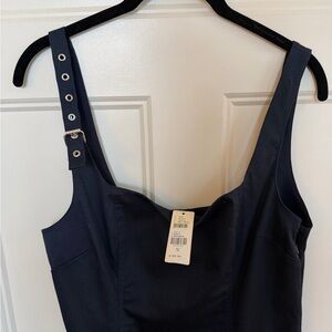 Anthropologie Maeve Navy Square Neck Dress with Grommet Strap